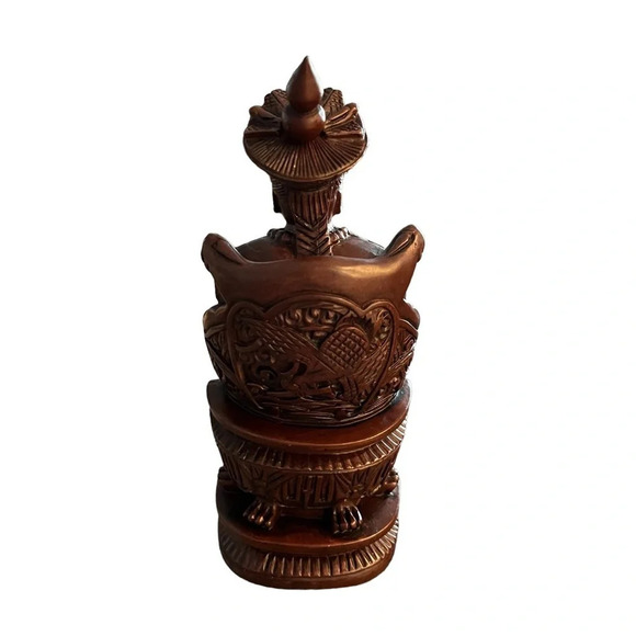 Carved Resin Asian God Warrior Statue - Picture 2 of 7